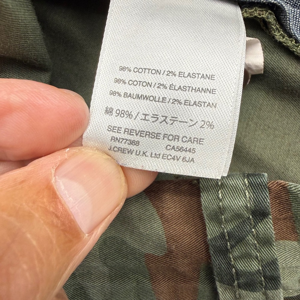 J.Crew Shorts Mens 34 Green Camo Stretch Chino H2973 9 Inch Inseam Casual - Picture 5 of 9